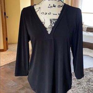 Jones New York Black Long Sleeve Blouse